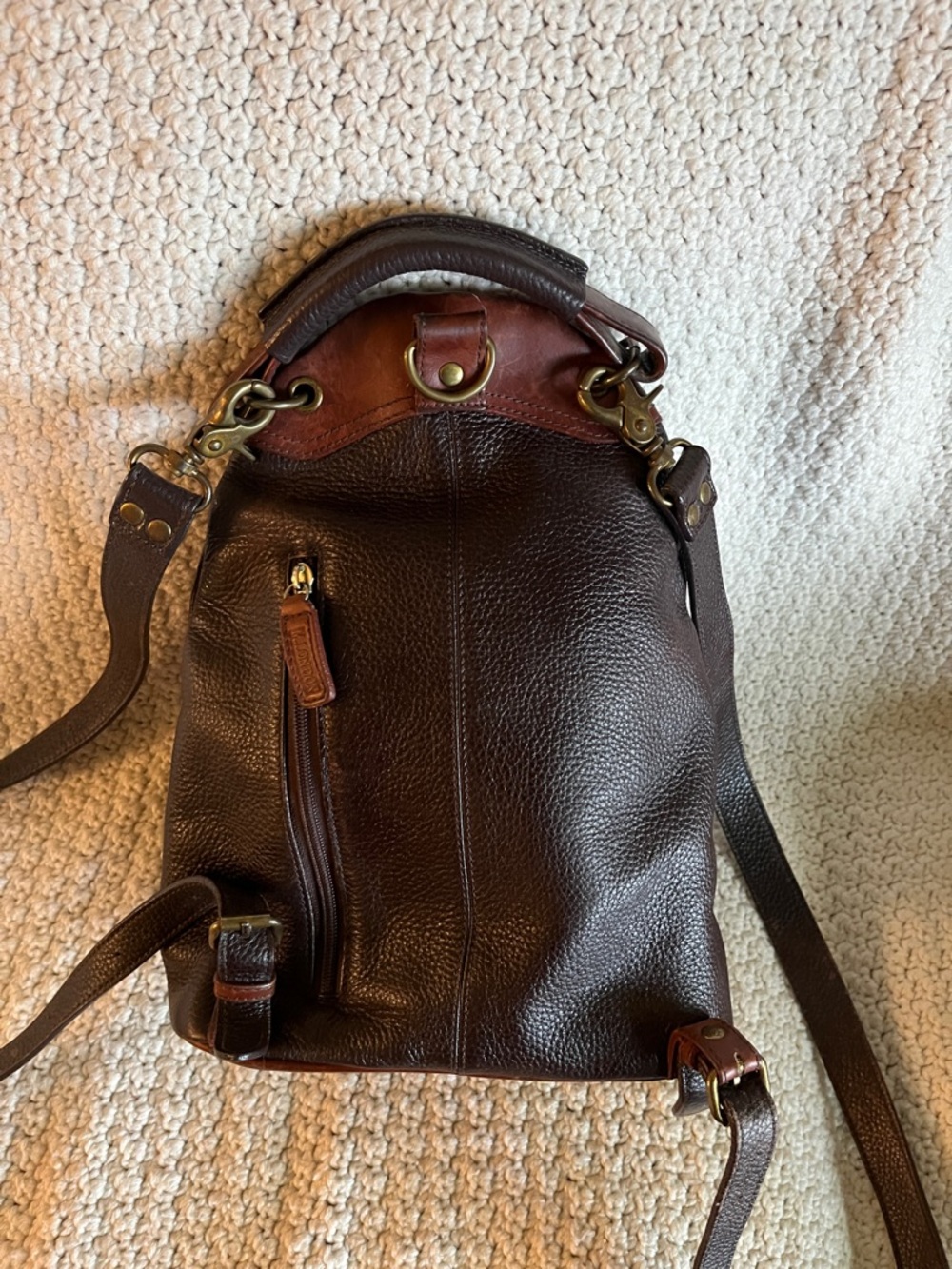 M. Landon leather backpack sling day pack - Picture 4 of 7